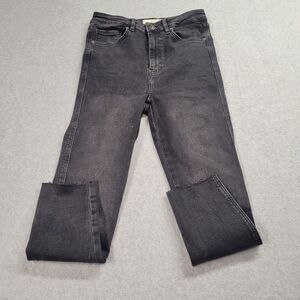 We The Free by Free People Womens 29 Mid Rise Straight Leg Ripped Jeans Black‎